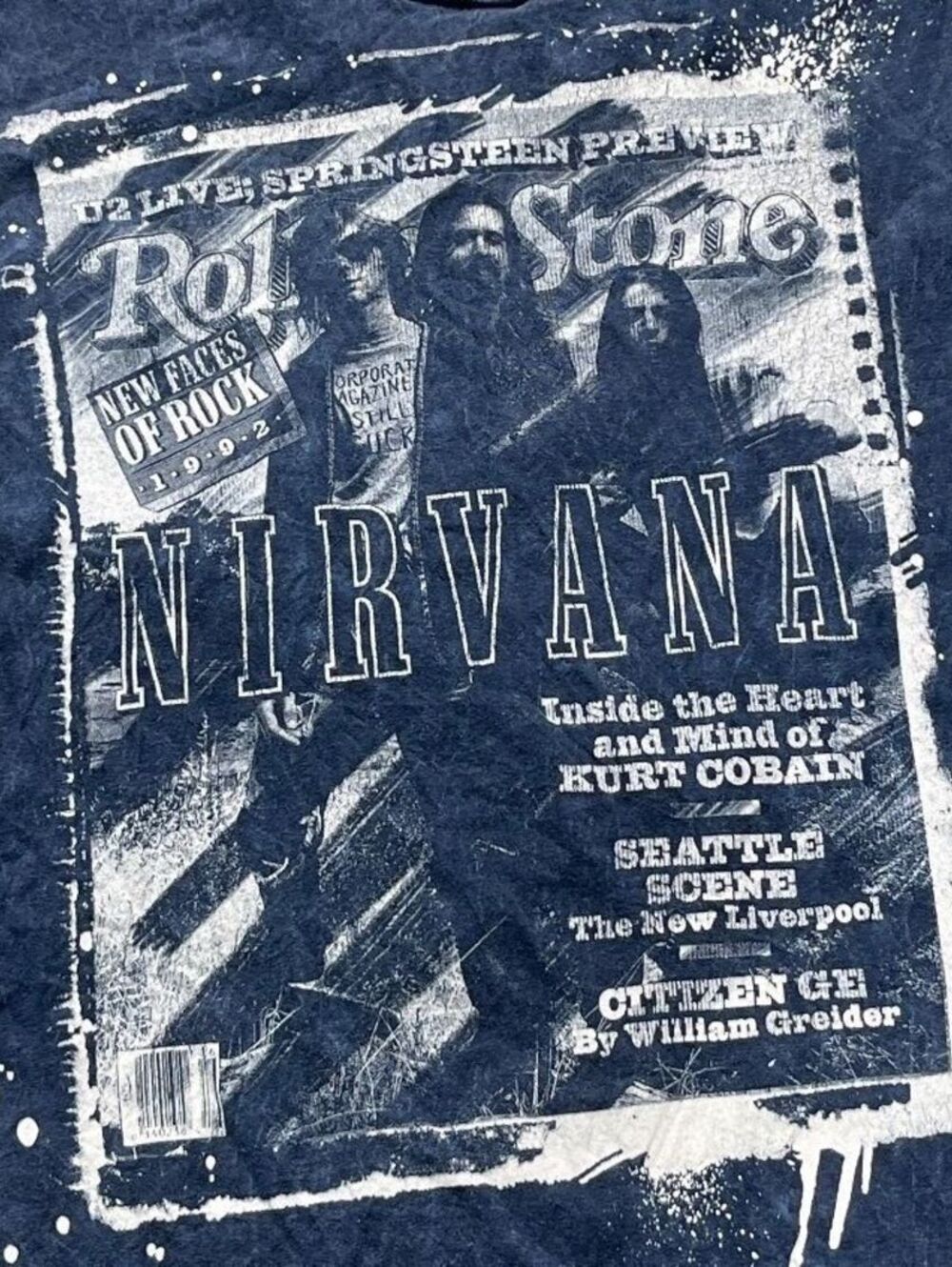 Nirvana Preowned Medium Tie Dye Cut Off Sleeve Tank T-shirt